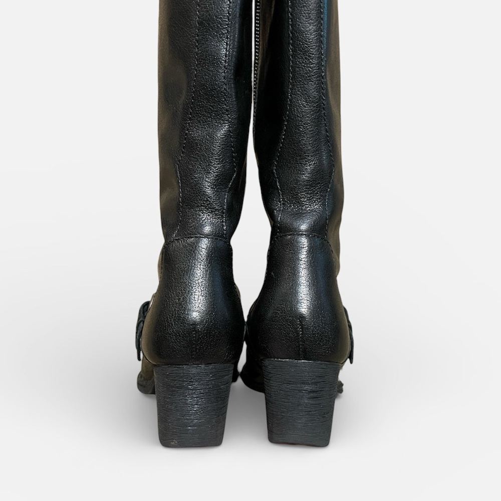 Born Shaylee Tall Leather Boot in Black w/ Buckle Accent Women’s Sz 7 1/2 - Picture 8 of 13